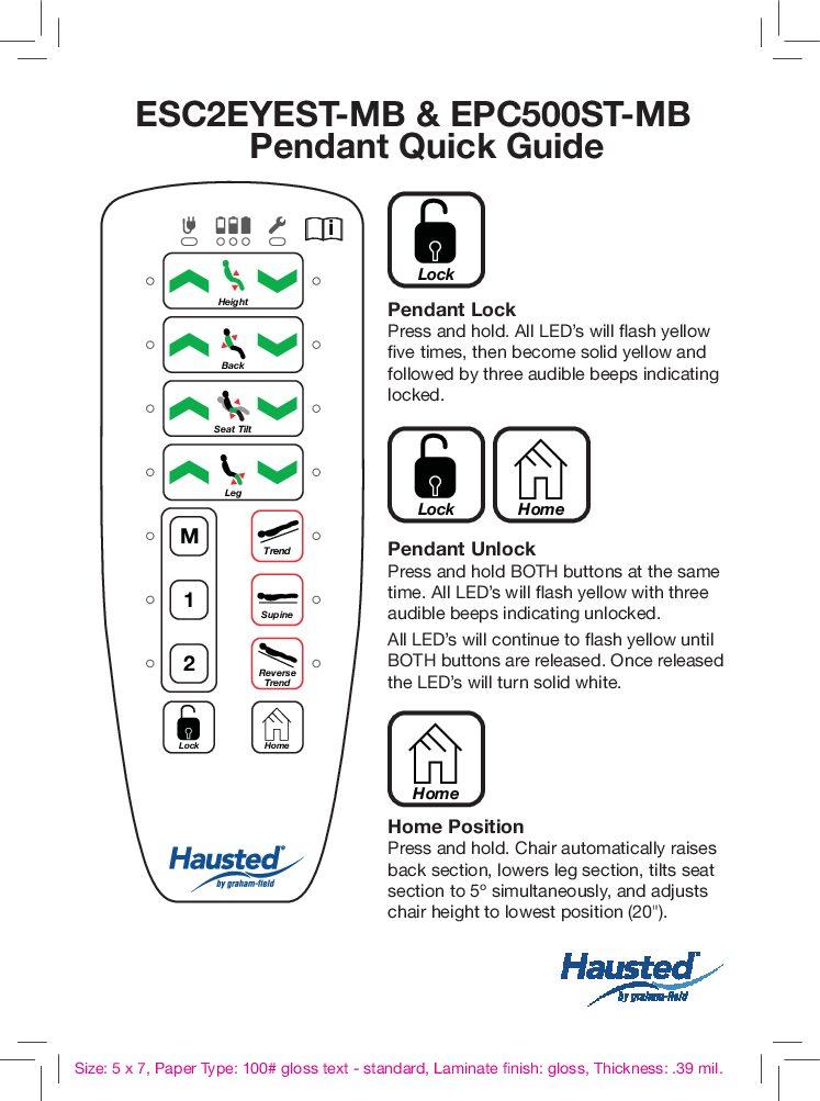 ESC2EYEST-MB & EPC500ST-MB Pendant Quick Guide