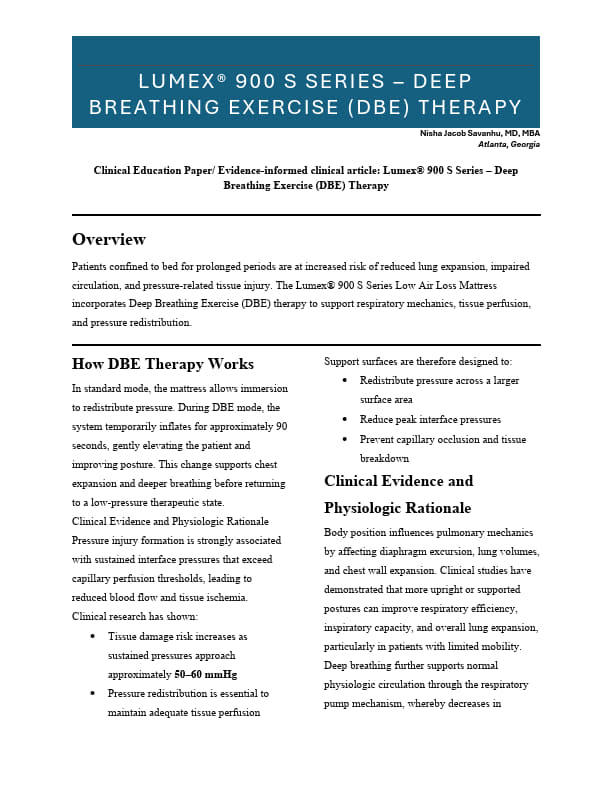 Lumex® 900 S Series – Deep Breathing Exercise (DBE) Therapy
